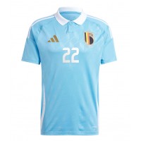 Camisa de time de futebol Bélgica Jeremy Doku #22 Replicas 2º Equipamento Europeu 2024 Manga Curta